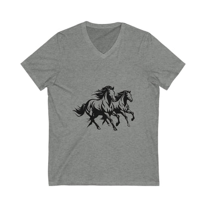 Horsin' Around Unisex Short Sleeve V-Neck Tee