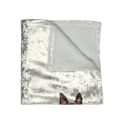 German Shepherd Head Crushed Velvet Blanket