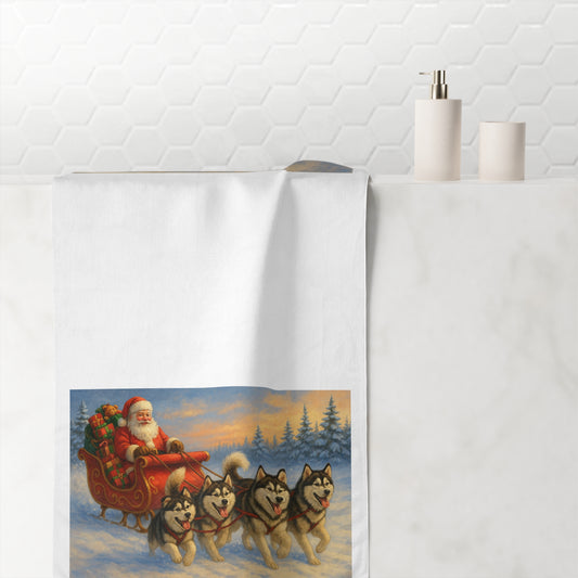 Dashing Through The Snow Mink-Cotton  Beach Towel