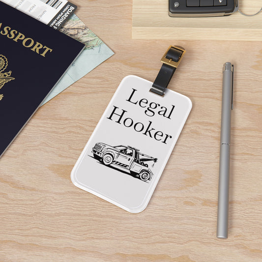 Legal H**ker Wheel Lift Tow Truck Leather Strap Luggage Tag