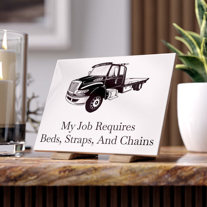 Beds, Straps, And Chains Ceramic Photo Tile