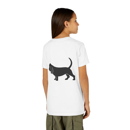 Basset Hound Silhouette Youth Unisex Short Sleeve Crewneck Tee