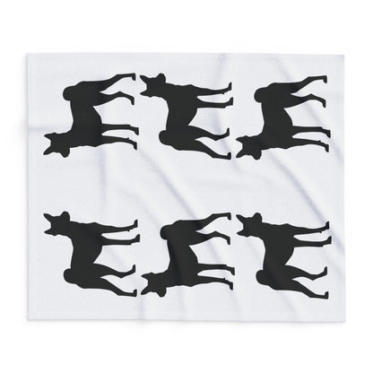 Basenji Silhouette Arctic Fleece Blanket