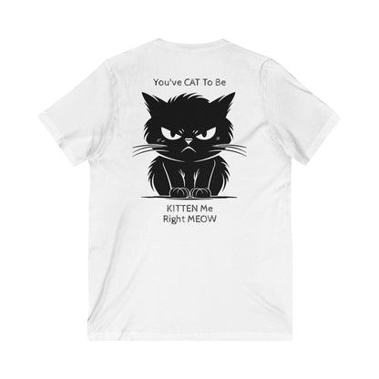 Kitten Me Unisex Short Sleeve V-Neck Tee