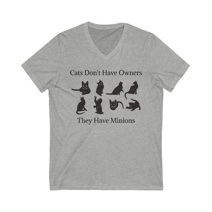 Cat Minions Unisex Short Sleeve V-Neck Tee