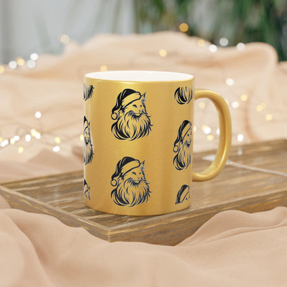 Santa Paws Cat Metallic Coffee Mug