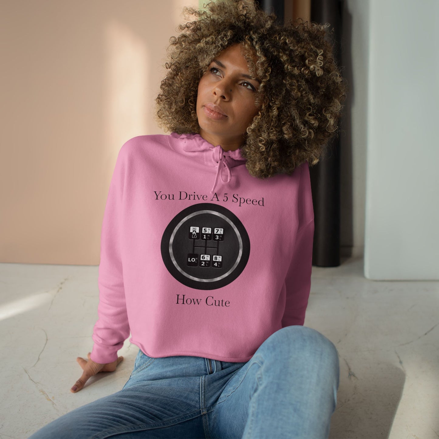 5 Speed How Cute Women's Crop Hoodie