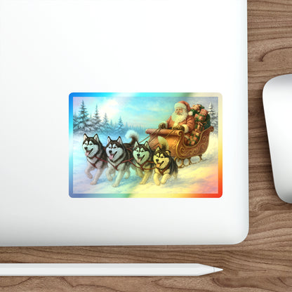 Dashing Through The Snow Holographic Sticker