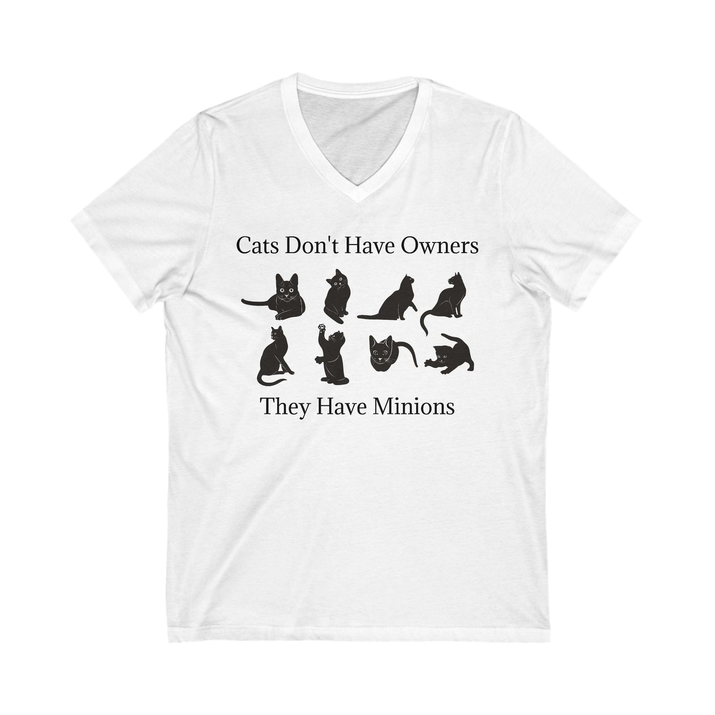 Cat Minions Unisex Short Sleeve V-Neck Tee