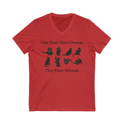 Cat Minions Unisex Short Sleeve V-Neck Tee