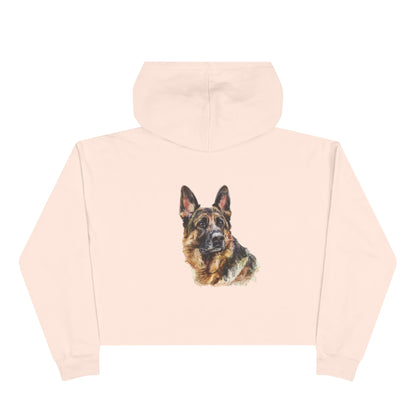 German Shepherd Head Women's Crop Hoodie