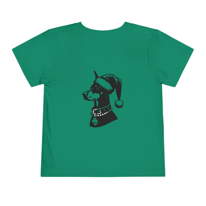 Santa Paws Doberman Toddler Unisex Short Sleeve Crewneck Tee
