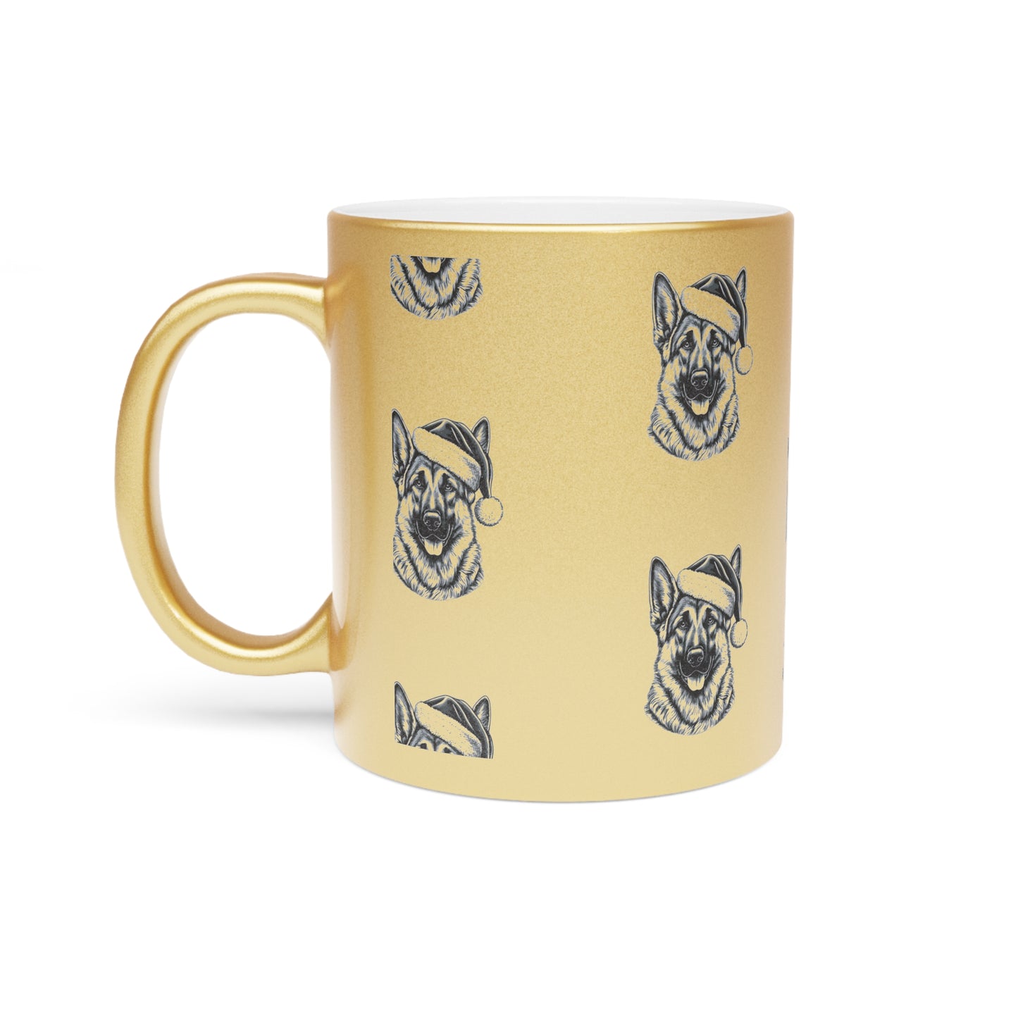 Santa Paws German Shepherd Metallic Coffee Mug