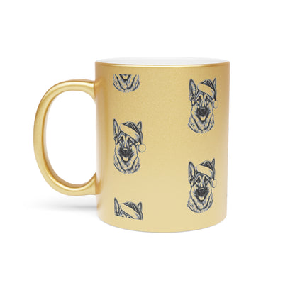 Santa Paws German Shepherd Metallic Coffee Mug