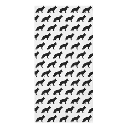 German Shepherd Silhouette Mink-Cotton  Beach Towel