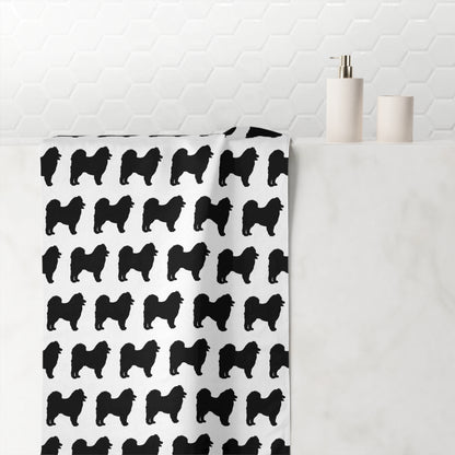 Samoyed Silhouette Mink-Cotton  Beach Towel
