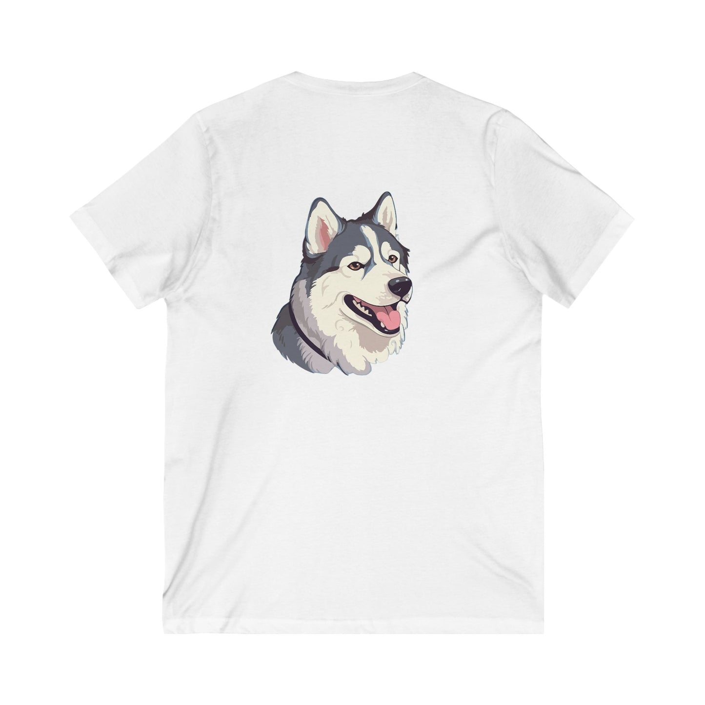 Malamute Head Unisex Short Sleeve V-Neck Tee