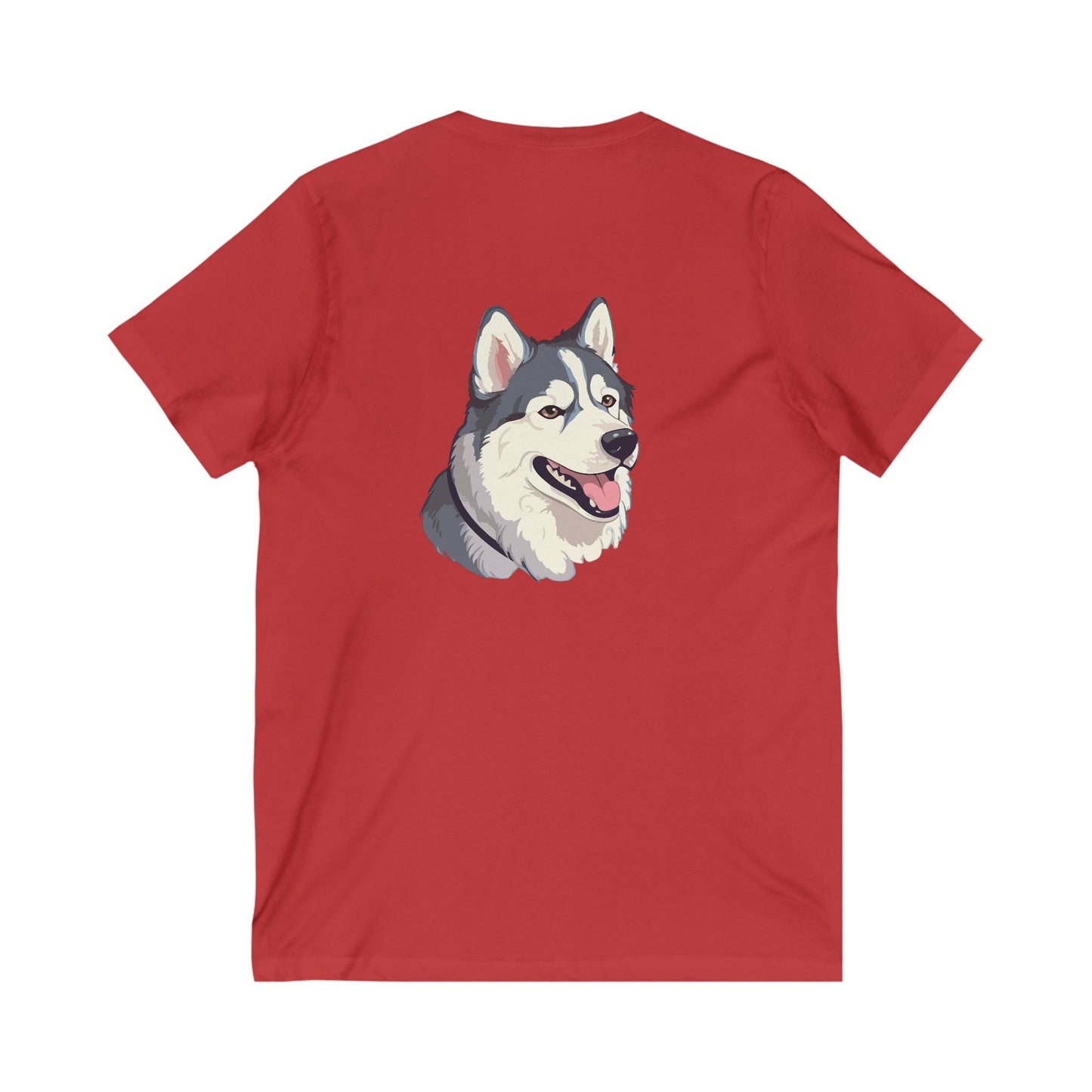 Malamute Head Unisex Short Sleeve V-Neck Tee