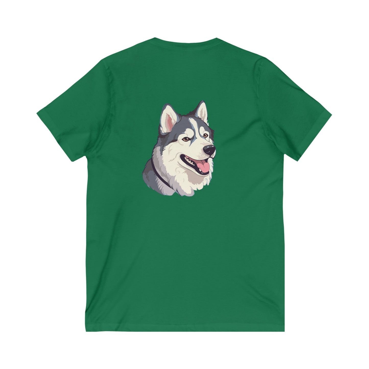 Malamute Head Unisex Short Sleeve V-Neck Tee
