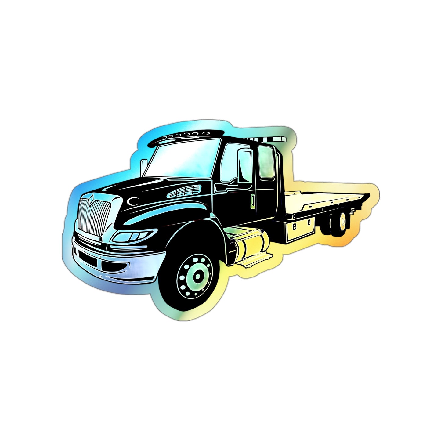 Flatbed Tow Truck Holographic Sticker
