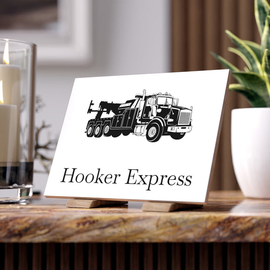 H**ker Express Heavy Tow Truck Ceramic Photo Tile