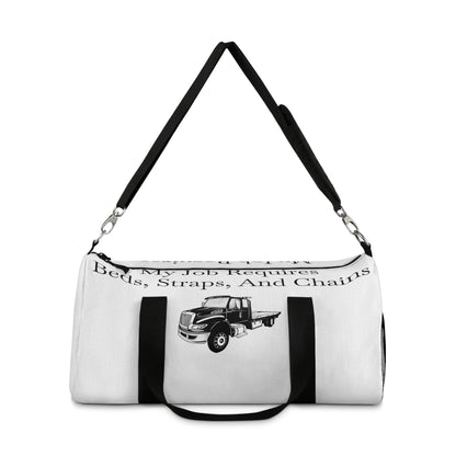 Beds, Straps, And Chains Duffel Bag