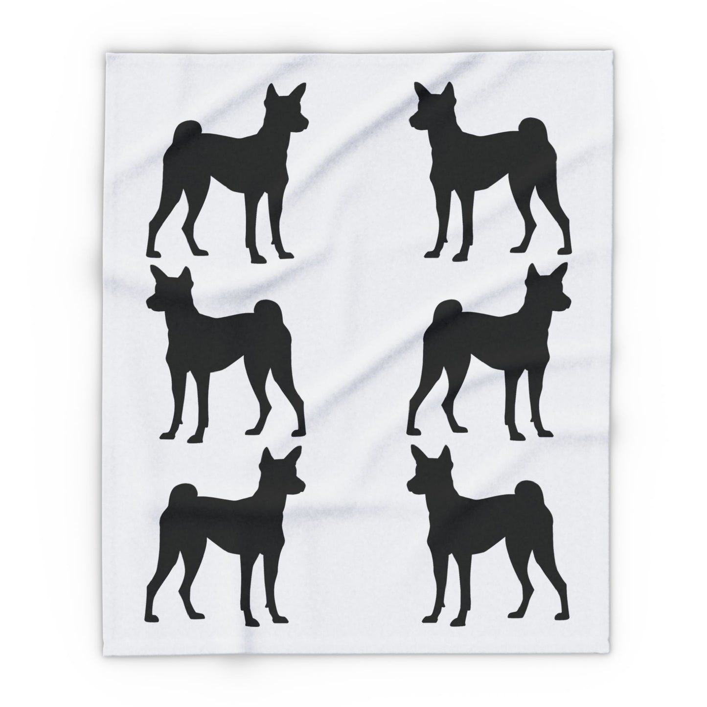 Basenji Silhouette Arctic Fleece Blanket