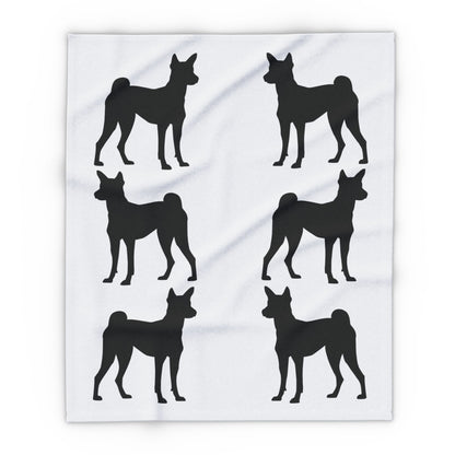 Basenji Silhouette Arctic Fleece Blanket