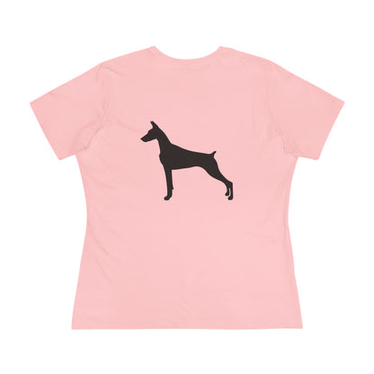 Doberman Silhouette Women's Short Sleeve Crewneck Tee