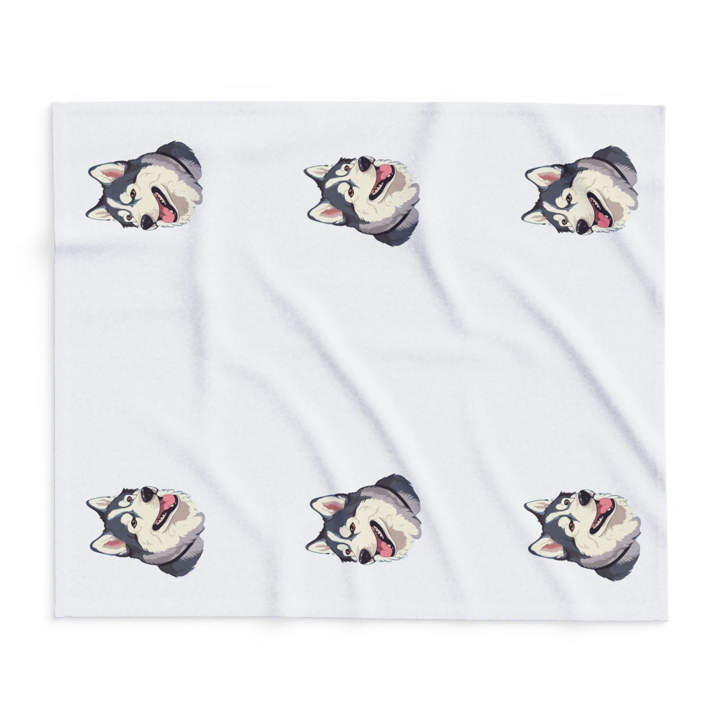 Malamute Head Arctic Fleece Blanket