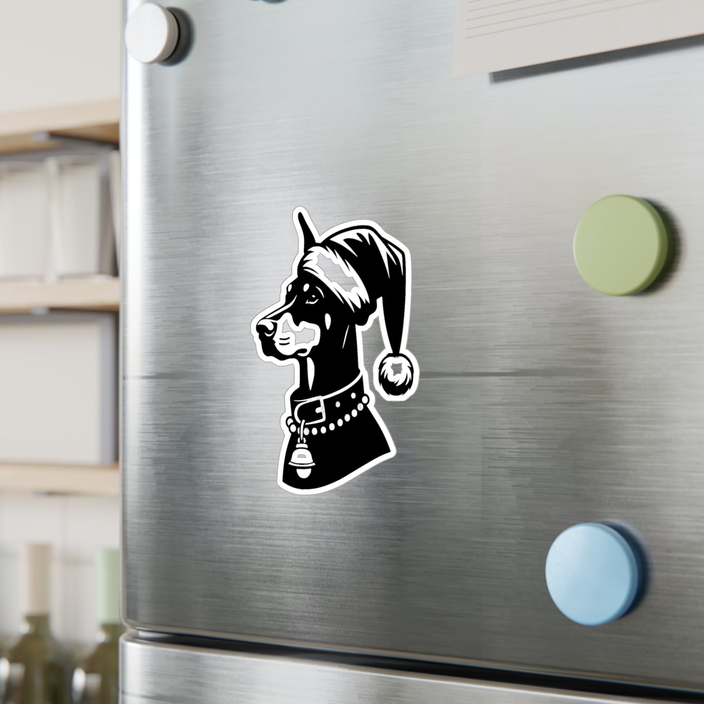 Santa Paws Doberman Vinyl Decal