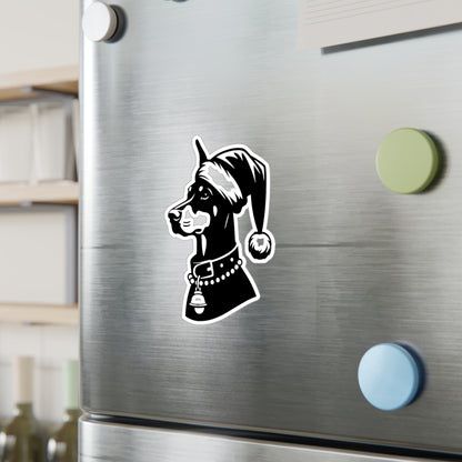 Santa Paws Doberman Vinyl Decal