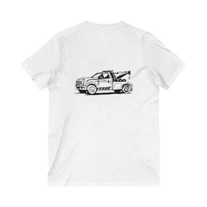 Wheel Lift Tow Truck Unisex Short Sleeve V-Neck Tee