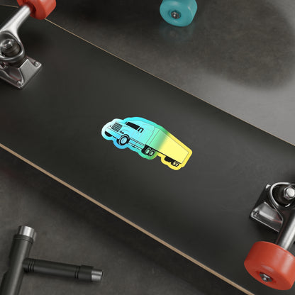 Semi Truck Holographic Sticker