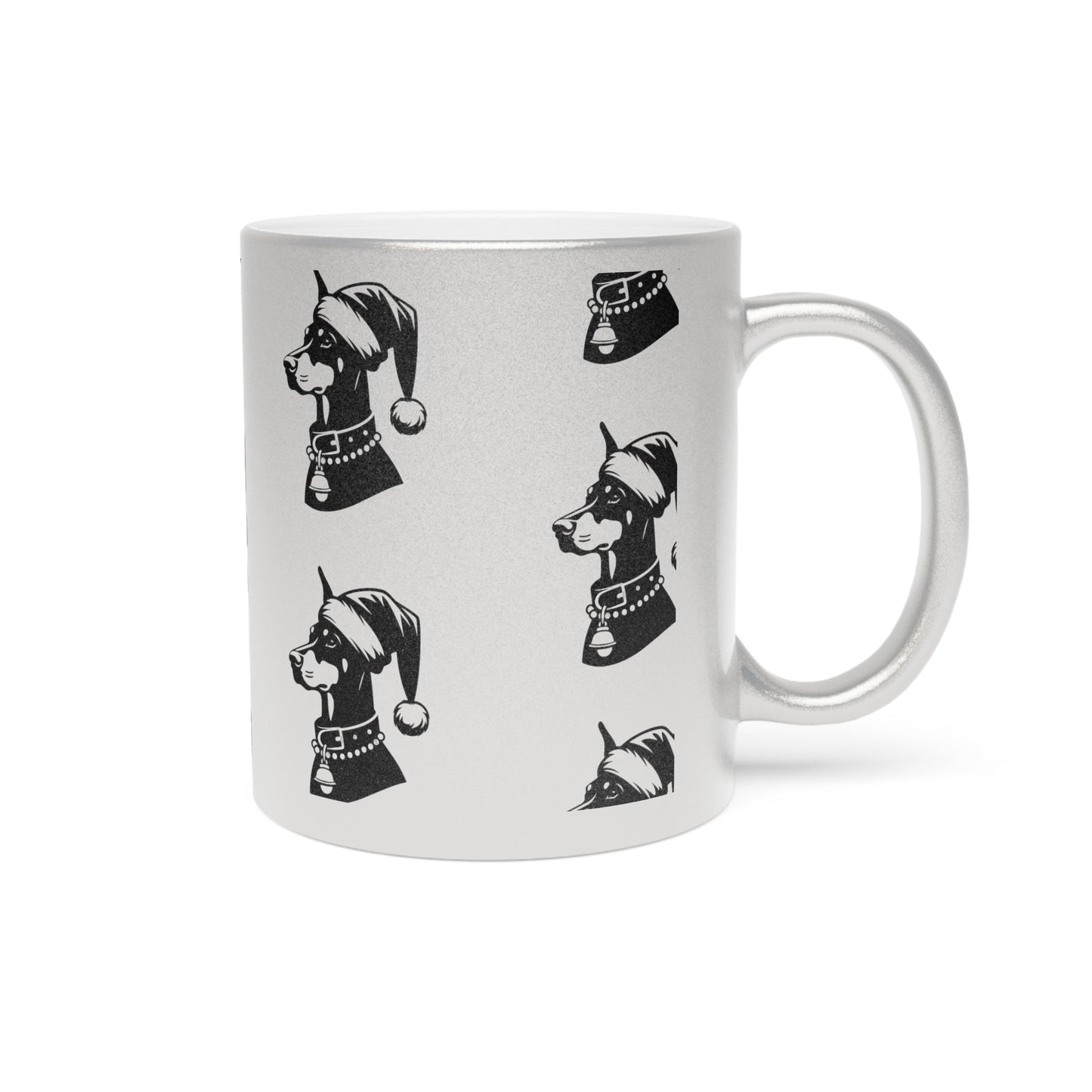 Santa Paws Doberman Metallic Coffee Mug
