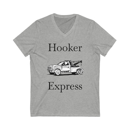H**ker Express Wheel Lift Tow Truck Unisex Short Sleeve V-Neck Tee