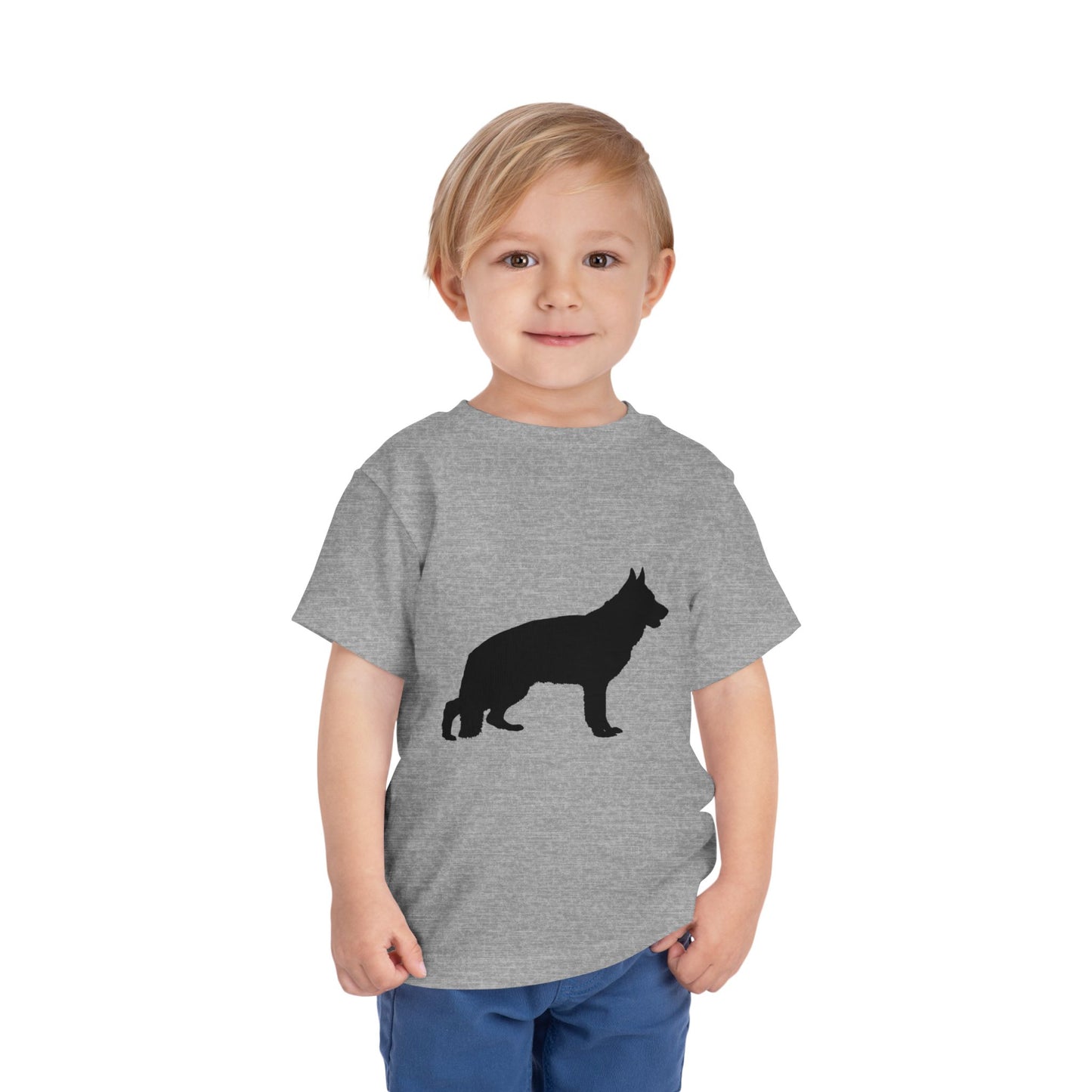 German Shepherd Silhouette Toddler Unisex Short Sleeve Crewneck Tee
