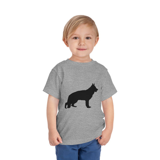 German Shepherd Silhouette Toddler Unisex Short Sleeve Crewneck Tee