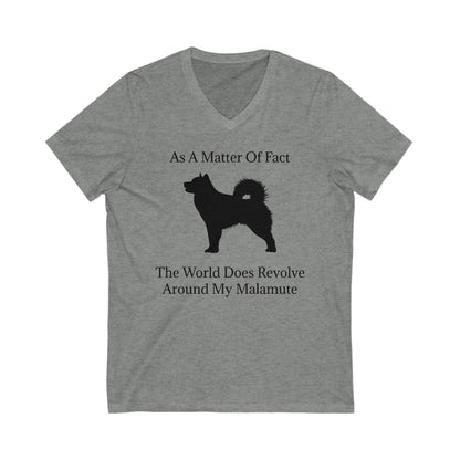 Matter Of Fact Malamute Unisex Short Sleeve V-Neck Tee