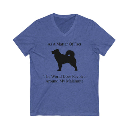 Matter Of Fact Malamute Unisex Short Sleeve V-Neck Tee