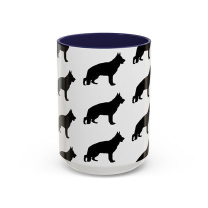 German Shepherd Silhouette 2-Tone Coffee Mug