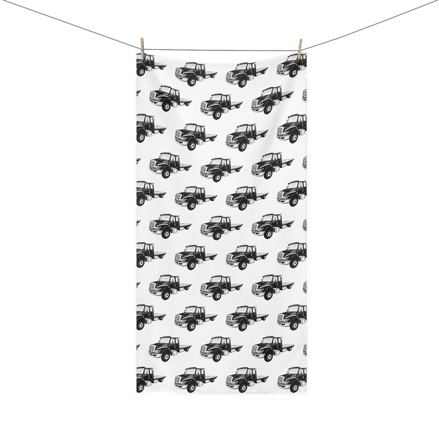 Flatbed Tow Truck Mink-Cotton  Beach Towel