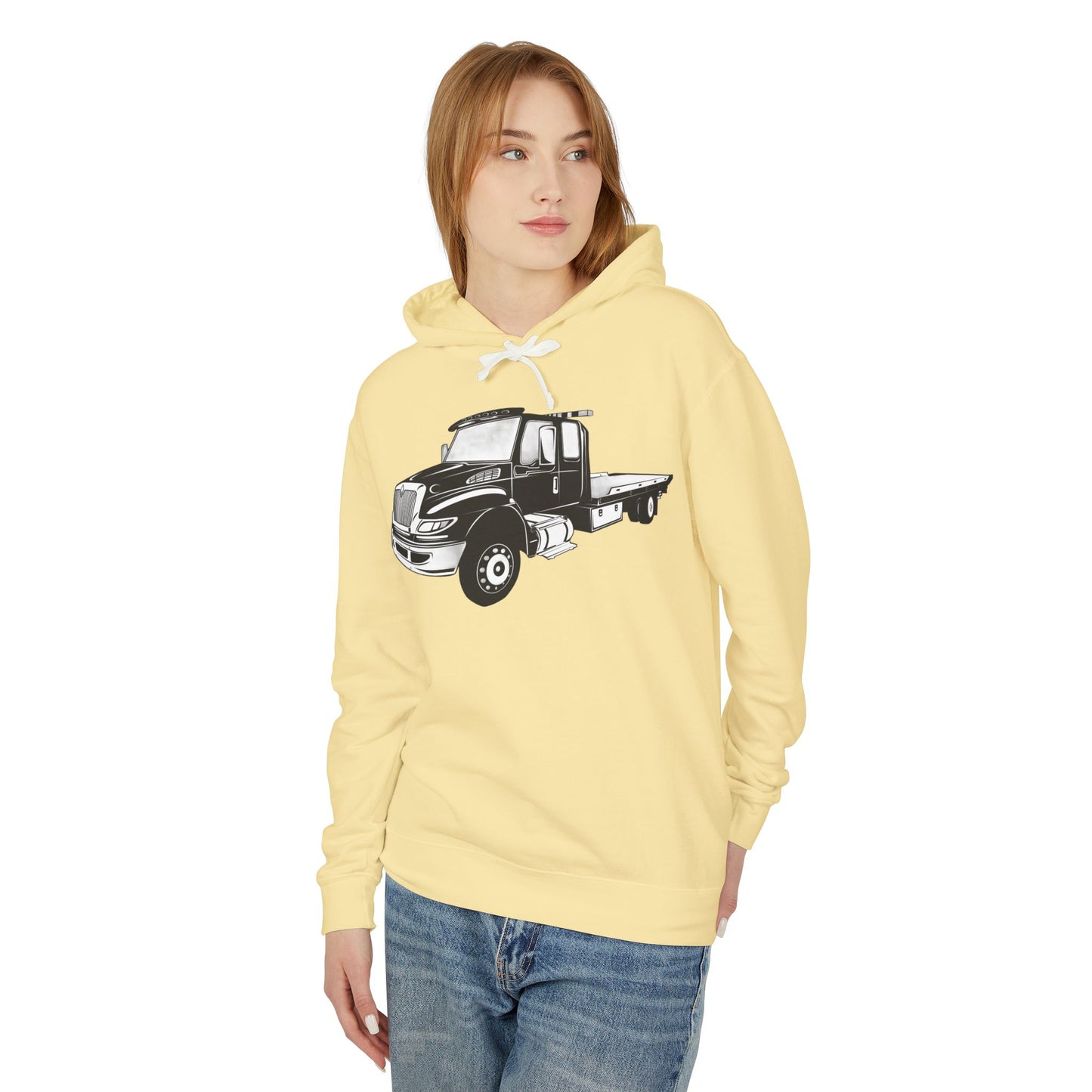 Flatbed Tow Truck Unisex Lightweight Hoodie