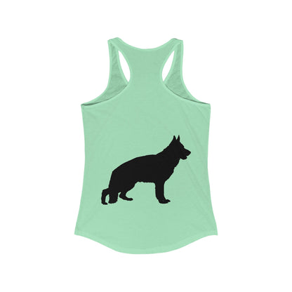 German Shepherd Silhouette Women's Racerback Tank