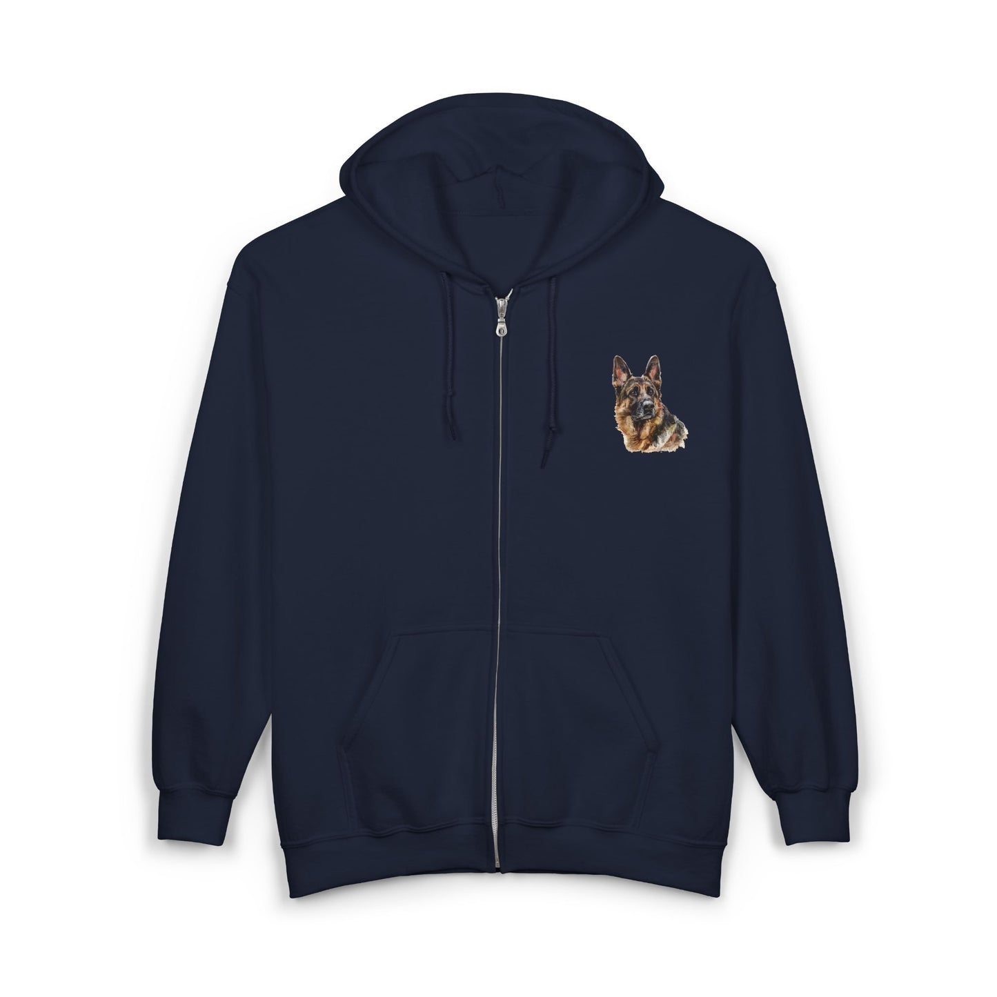 German Shepherd Head Unisex Full Zip Hoodie