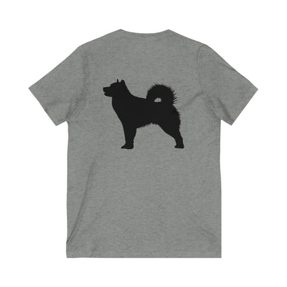 Malamute Silhouette Unisex Short Sleeve V-Neck Tee