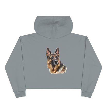 German Shepherd Head Women's Crop Hoodie