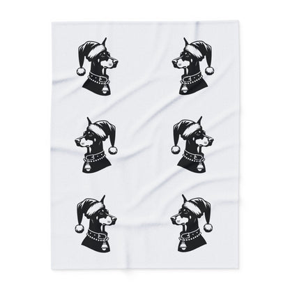 Santa Paws Doberman Arctic Fleece Blanket