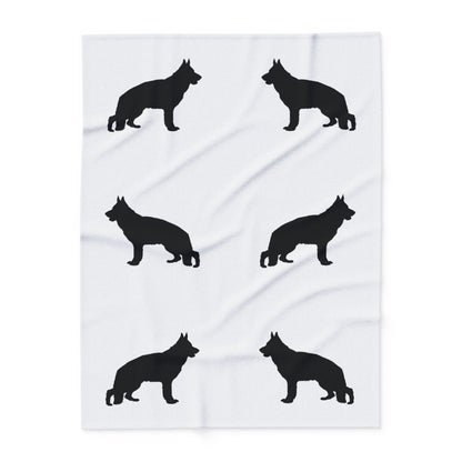 German Shepherd Silhouette Arctic Fleece Blanket