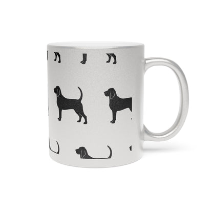 Bloodhound Silhouette Metallic Coffee Mug
